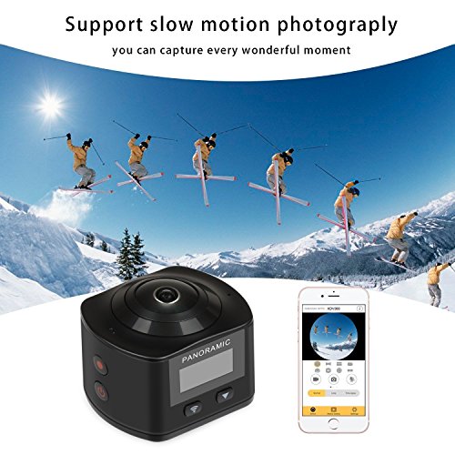 wimius 360 Grad Panorama Sport Action Kamera 4 K 220 ° Ultra Weitwinkelobjektiv 16 MP Full HD 1080P Wifi Actioncam (V3) -