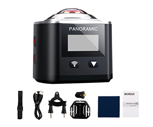 wimius 360 Grad Panorama Sport Action Kamera 4 K 220 ° Ultra Weitwinkelobjektiv 16 MP Full HD 1080P Wifi Actioncam (V3) -
