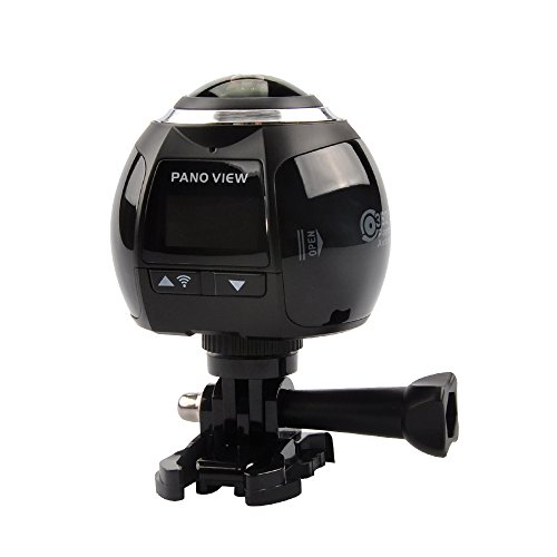 4K 360 Action Kamera 2448 * 2448 Ultra HD Panorama 360 Grad Video Kameras WiFi Sport fahren VR Kamera -- Schwarz - 
