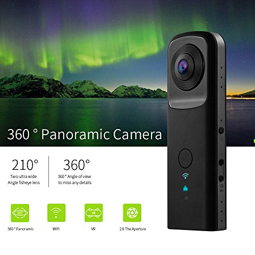 YUNTAB 360-Grad-Panoramakamera HD 1080P VR actioncam Zwei 210-Grad-Ultraweitwinkel Wifi mini 2.0The Blende Unterstützung SD (bis zu 128G) batterie 1400mAh -