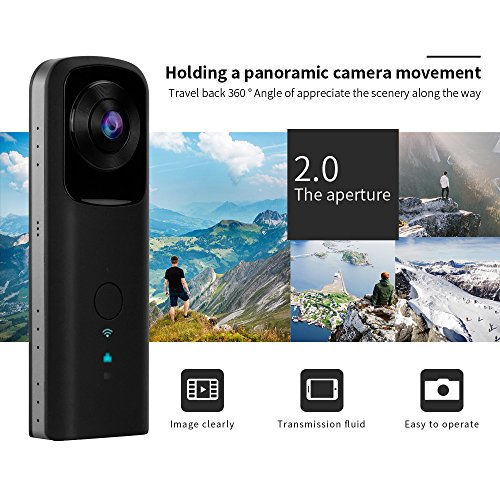 YUNTAB 360-Grad-Panoramakamera HD 1080P VR actioncam Zwei 210-Grad-Ultraweitwinkel Wifi mini 2.0The Blende Unterstützung SD (bis zu 128G) batterie 1400mAh -