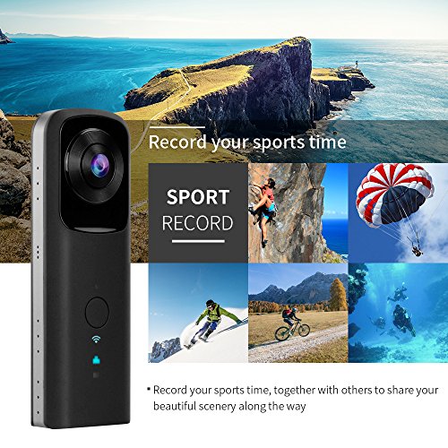 YUNTAB 360-Grad-Panoramakamera HD 1080P VR actioncam Zwei 210-Grad-Ultraweitwinkel Wifi mini 2.0The Blende Unterstützung SD (bis zu 128G) batterie 1400mAh -