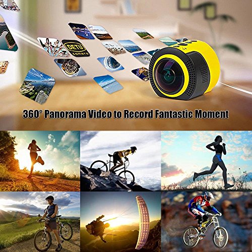 Andoer Detu 360 Grad Panorama Kamera Wifi 1080P 30FPS 8MP Fisheye für VR Aktion Sport Outdoor Kamera Camcorder - 