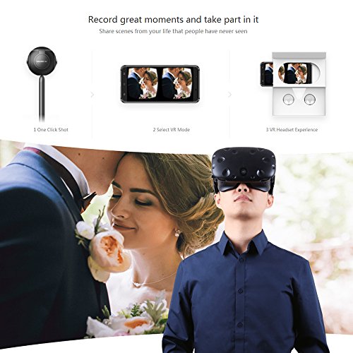 Insta360 Air Pocket Mini Panorama-Kamera 360 Grad 3K HD Dual 210 Weitwinkel-Fischaugen-Objektiv VR-Modus für Samsung S6 / Huawei GR5 / LG G4 für And -