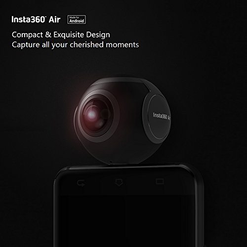 Insta360 Air Pocket Mini Panorama-Kamera 360 Grad 3K HD Dual 210 Weitwinkel-Fischaugen-Objektiv VR-Modus für Samsung S6 / Huawei GR5 / LG G4 für And -