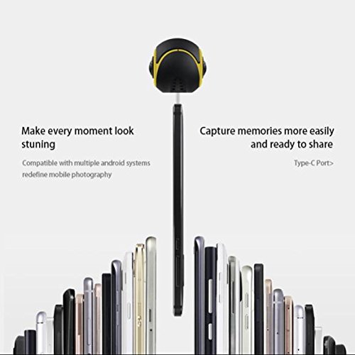 4K Action Kamera WiFi Mini Panoramakamera Ultra HD 360 Grad VR Kamera,Echtzeit Übertragung,Videoaufzeichnung,Weitwinkelobjektiv,geeignet für Smartphone Android - 