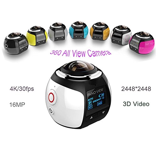 4K 360 Action-Kamera, Panorama-Kamera, 2448 x 2448, Ultra-HD, 360 Grad-Video-Kamera, WLAN, Sportkamera, weiß