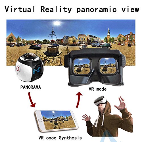 4K 360 Action-Kamera, Panorama-Kamera, 2448 x 2448, Ultra-HD, 360 Grad-Video-Kamera, WLAN, Sportkamera, weiß - 