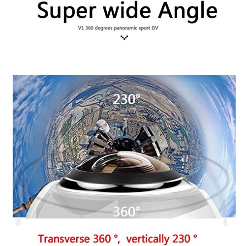 E.life 4K 30fbs 16MP Panoramakamera 64GB RF-Controller WIFI 30M wasserdichte 360 Grad Weitwinkel -Tätigkeits-Video (Weiß) - 