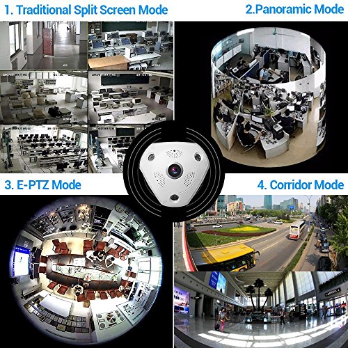 360° Panorama Wireless IP Kamera Cam 960p HD Nachtsicht Zwei-Wege-Audio Überwachungs System Kameras App-Controlled SW09-960 -
