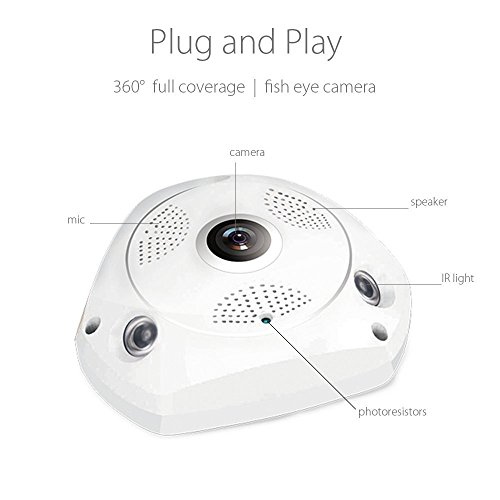360° Panorama Wireless IP Kamera Cam 960p HD Nachtsicht Zwei-Wege-Audio Überwachungs System Kameras App-Controlled SW09-960 -