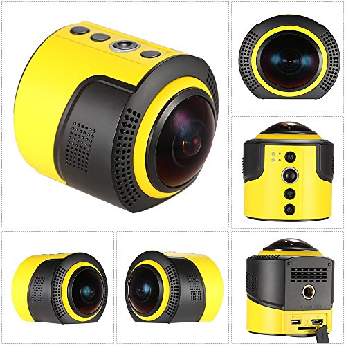 Andoer DETU 360-Grad-Panorama-Kamera Wifi 1080P 30FPS 8MP Fisheye Film-Quelle für virtuelle Brille VR Action Sports Outdoor-Aktivitäten Kamera-Camcorder-Auto-DVR - 