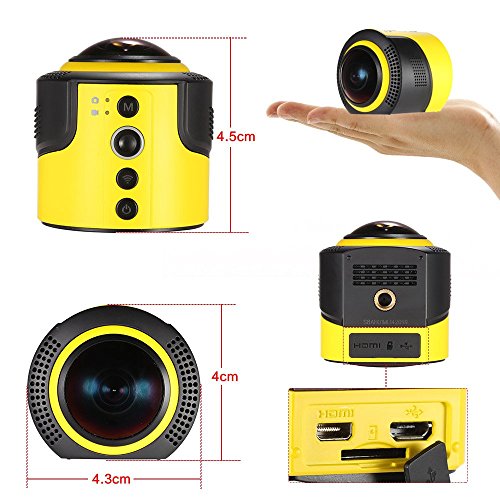 Andoer DETU 360-Grad-Panorama-Kamera Wifi 1080P 30FPS 8MP Fisheye Film-Quelle für virtuelle Brille VR Action Sports Outdoor-Aktivitäten Kamera-Camcorder-Auto-DVR - 