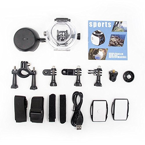 360 Grad Panorama Action Kamera Wasserdicht WIFI 4K 30FPS 16MP Sport Action Kamera Ausgang Mini Panorama Video 3D VR Kamera mit mehreren APP Display Modi SW-V1 (Weiß) - 