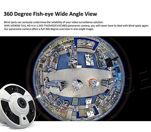 Jiazy 1 Megapixel Fisheye Panorama IP Kamera mit Split Software Funktion 360 Grad Weitwinkel Fischaugenobjektiv Überwachungskamera - 