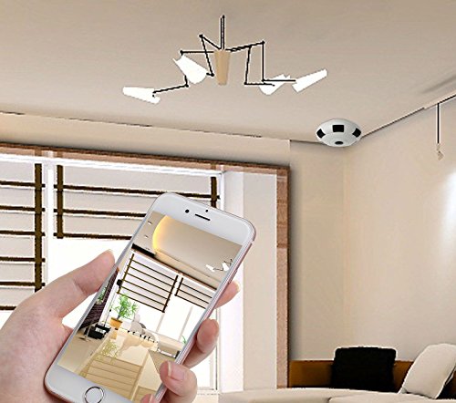 TKSATR IP Kamera Wlan, Panorama-Kamera 360 Grad Vollansicht 3D Fisch Auge Wireless Wifi Smart Kamera Weitwinkel Objektiv IR Nacht Motion Unterstützung IOS Android Smartphone APP Remote View HD 1080P JUV380 - 