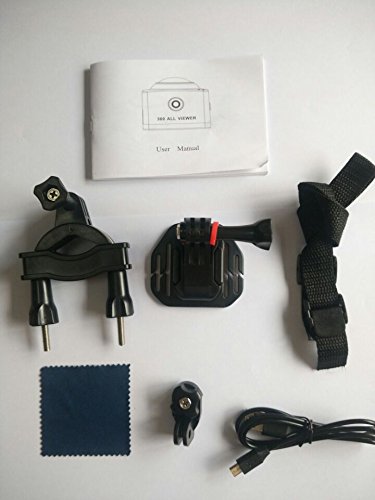 SOYA 1.5 Zoll LCD-Bildschirm Wireless WiFi Action-Kamera 360 Grad 1080P HD Panorama DV Sphärische Linse VR Kamera Unterwasser Camcorder Outdoor Sport Wasserdichte DV zum Wandern, Radfahren, Tauchen [2 Stück Akku] -