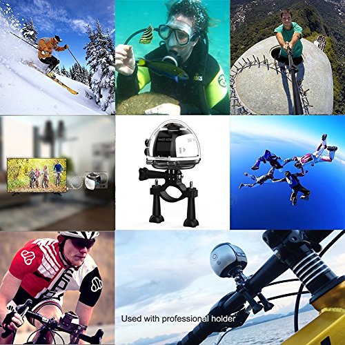 SOYA Wireless 360 Grad Panorama Kamera 3D VR Aktion Sport Kamera Wifi 16MP 4K HD 30fps Wasserdicht 230 ° Objektiv Mini DV Player Silber - 