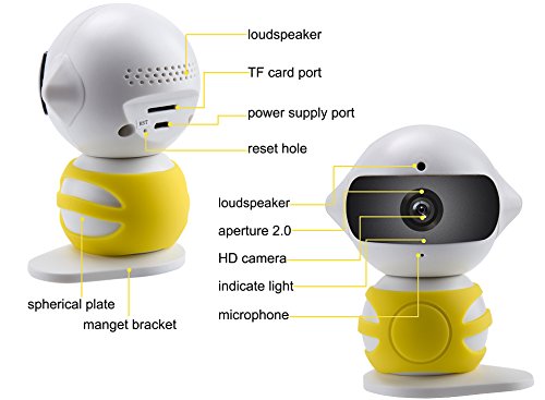 【2016 NEW RELEASE】 Angin-Tech 720P 360 IP-Kamera WiFi Drahtlose Überwachungskamera mit Neuen PIR-Technologie, Full-HD-Stecker / Wiedergabe Heimüberwachungskamera , Pan / Tilt mit Zwei - Wege-Audio und Nachtsicht , Ero Falsche Bewegung Ermitteln und E-Mail-Alarm, Wireless Network Wolke Baby Monitor Nanny Kamera - 