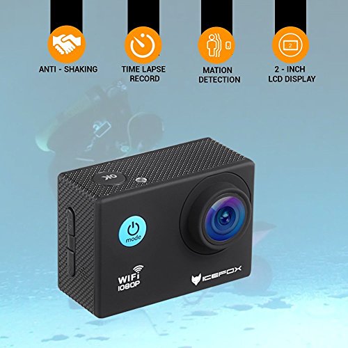 Action Cam,icefox® FHD Unterwasserkamera, 12MP, 1080P, Wasserdichte HD Kamera mit 170° Weitwinkel,900mAh Akku und Zubehör Kitt für zum Tauchen, zumFahrrad fahren, zum Motorrad fahren und zum Schwimmen - 4