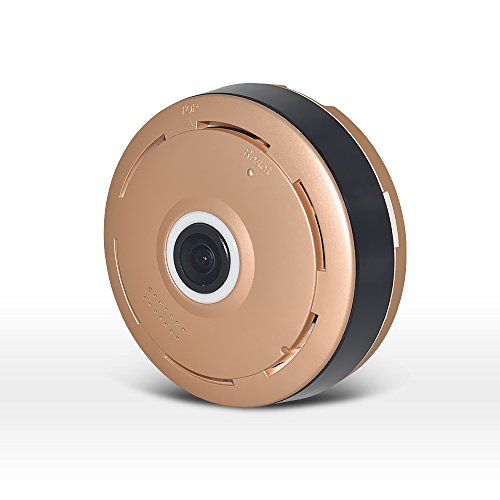 DEC LED 960P HD-Sicherheit IP-WiFi Kamera kabellos des Kameras A 360 Grad Rundumblick Mini WiFi der Innenraum Kamera mit Nachtsicht, IR ¨C Golden - 