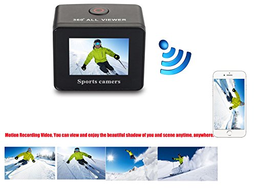 JOYCAM 360 Grad WiFi Action Camera 30 m Unterwasser HD 1080p mit 1,5 Zoll LCD-Bildschirm für Outdoor-Sportarten - 