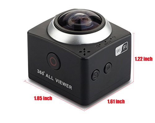 JOYCAM 360 Grad WiFi Action Camera 30 m Unterwasser HD 1080p mit 1,5 Zoll LCD-Bildschirm für Outdoor-Sportarten - 