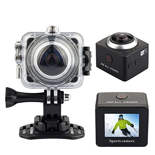 JOYCAM 360 Grad WiFi Action Camera 30 m Unterwasser HD 1080p mit 1,5 Zoll LCD-Bildschirm für Outdoor-Sportarten - 