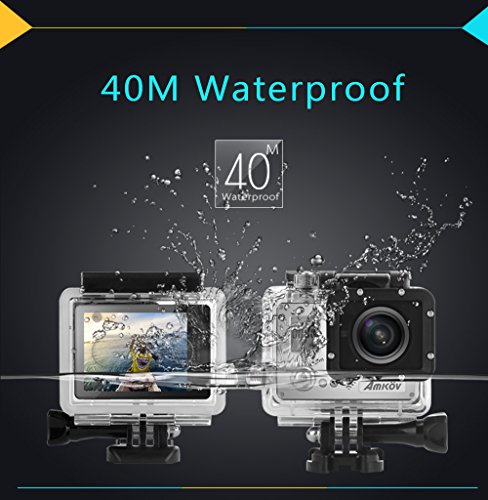 VIGICA ACT74S WiFi Action Kamera 20 MP Unterwasserkamera 40m 4K HD Sport Cam 170 ° Weitwinkel mit 2.4 G Handgelenk Fernbedienung Zubehör Kits Schwarz - 