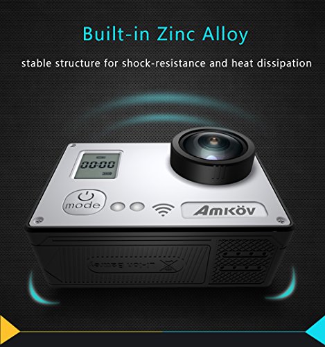 VIGICA ACT74S WiFi Action Kamera 20 MP Unterwasserkamera 40m 4K HD Sport Cam 170 ° Weitwinkel mit 2.4 G Handgelenk Fernbedienung Zubehör Kits Schwarz - 