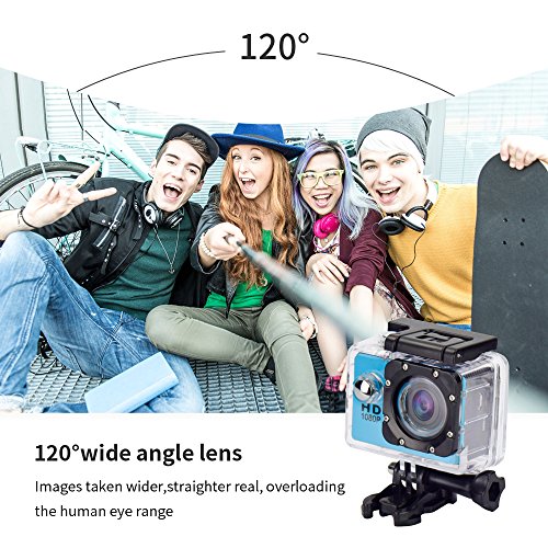 Yuntab A9 kamera Action Full HD 1080p Kamera Wasserdicht 2.0″ LCD 120° Objektiv DVR Outdoor Action Camera Sport Kamera Tauchen und Kostenlosen Zubehör Kits mit Ladegerät - 9