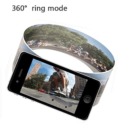 niceEshop(TM) 4K 360 Grad Panorama Kamera Wifi Ultra HD 2448x2448 Mini Sport Action Driving VR Kamera, Schwarz -