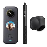 Insta360 ONE X2 360-Grad-Action-Kamera, Premium-Set mit unsichtbarem Selfie-Stick und Objektivdeckel