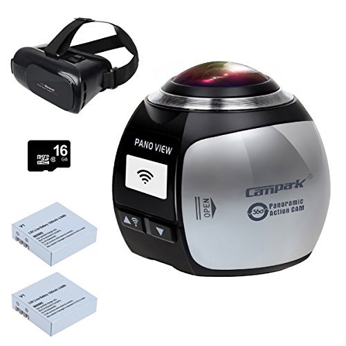 Campark 16MP 3K(2448*2448/30fps) 360 Grad Panorama VR Action Kamera, Spherical Lens, 3D, wasserdicht, WiFi, Unterstützung VR Headset Video Replay - 2