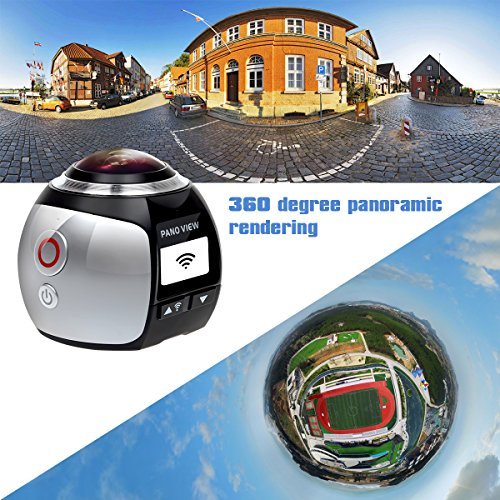 Campark 16MP 3K(2448*2448/30fps) 360 Grad Panorama VR Action Kamera, Spherical Lens, 3D, wasserdicht, WiFi, Unterstützung VR Headset Video Replay - 4
