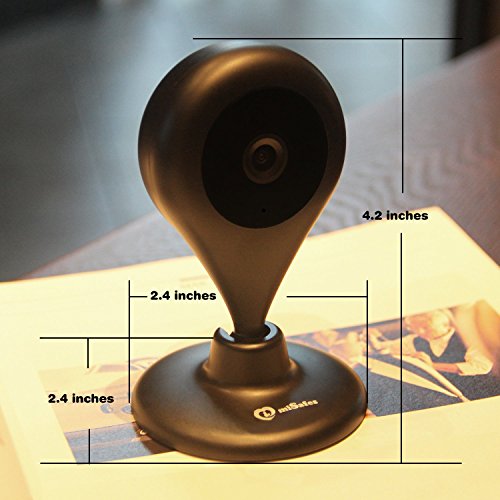 miSafes Wireless Smart Kamera 360 Grad Wi-Fi Baby Monitor 2-Way Video Überwachungskamera für iPhone iOS Android (HD 720p) Schwarz - 