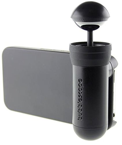 Bubblescope 360 Grad Kameralinse mit Clip-On Schutzhülle Case Cover für iPhone 4/4S und iPhone 5/5S/SE - Schwarz - 