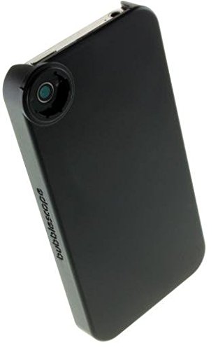 Bubblescope 360 Grad Kameralinse mit Clip-On Schutzhülle Case Cover für iPhone 4/4S und iPhone 5/5S/SE - Schwarz - 