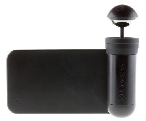 Bubblescope 360 Grad Kameralinse mit Clip-On Schutzhülle Case Cover für iPhone 4/4S und iPhone 5/5S/SE - Schwarz - 