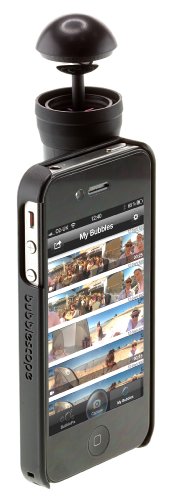 Bubblescope 360 Grad Kameralinse mit Clip-On Schutzhülle Case Cover für iPhone 4/4S und iPhone 5/5S/SE - Schwarz - 